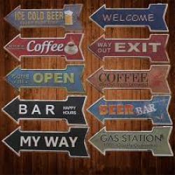 Directional Arrow Metal Labels